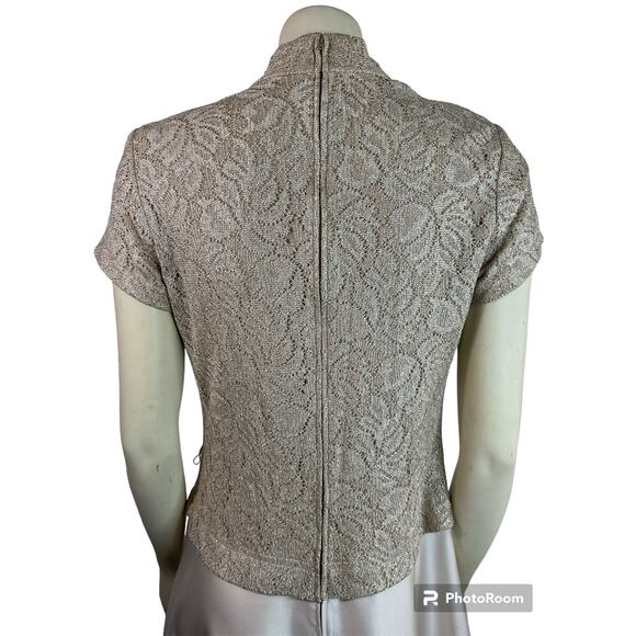 Vintage Y2K Bari Jay Champaign Maxi Dress Gown lace bodice full skirt size 11-12 - Picture 9 of 12